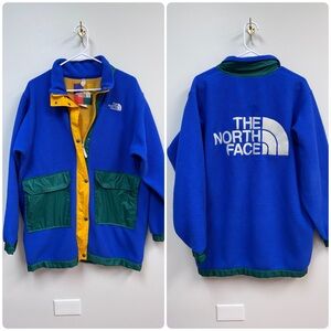 Vintage Women’s North Face Long Color Block Fleece Jacket